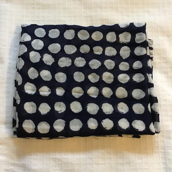 Blue and white Polka dot scarf - Picture 2 of 2